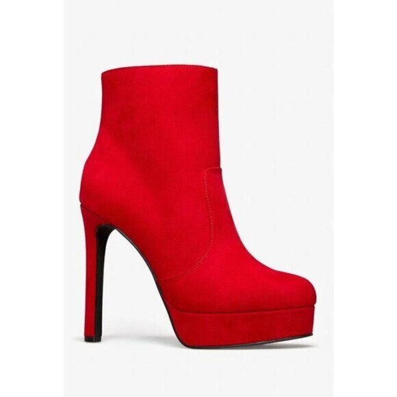 NIB Faux Suede Platform Stilleto Booties - Picture 2 of 7